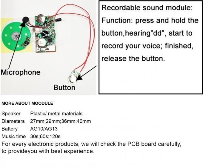 Modul-Realzeit PWBs MP3-IC aufnahmefähige solide für Gruß-Karten-Geschenk 3