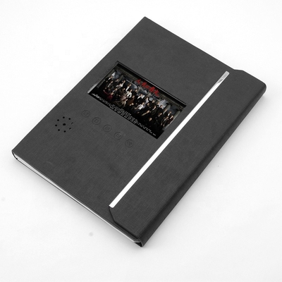 Schwarze Videogröße ordners A4 PUs LCD, 4,3 Zoll Videogruß-Karte