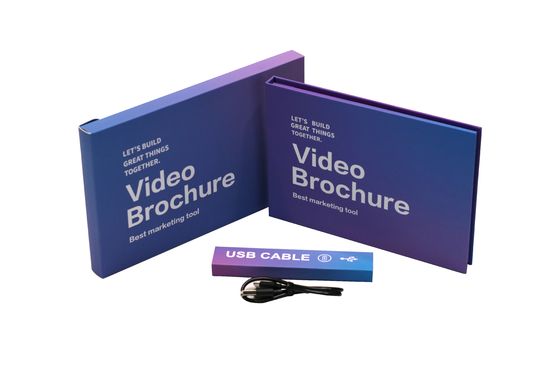 Künstliche LCD-Video-Broschüre für Unternehmen mit anpassbaren Tasten und hoher Batteriekapazität