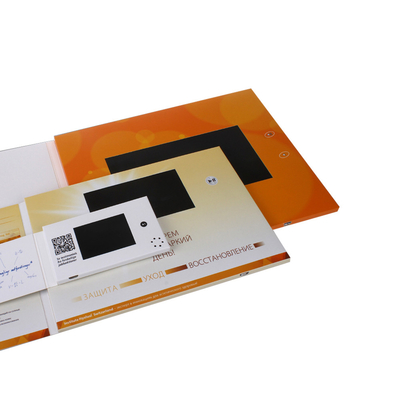 Papiereinbande LCD-Videobroschüren-Karten-digitales Gold, das Gedächtnis 512MB Soem blockiert