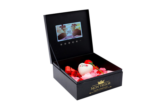 Magnetischer Geschenkboxluxus des LCD-Bildschirms Videogeschenkpaket für Heiratseinladung grüßen