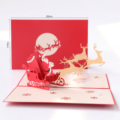 Materieller Papierknall 3D, der oben Karte für Farbe des Feiertags-20×13cm der Größen-CMYK grüßt