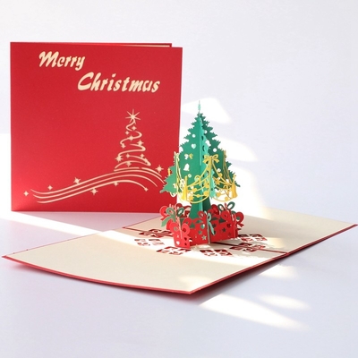 Knall des Offsetdruck-3D, der oben Größe des Karten-Weihnachten15cm×15cm×10.7cm grüßt