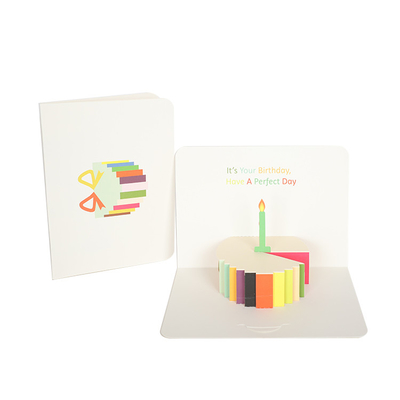 Gruß-Karte CMYK alles- Gute zum Geburtstag3d, Laser schnitt Knall herauf Karten Soem-FCC-Zertifikate
